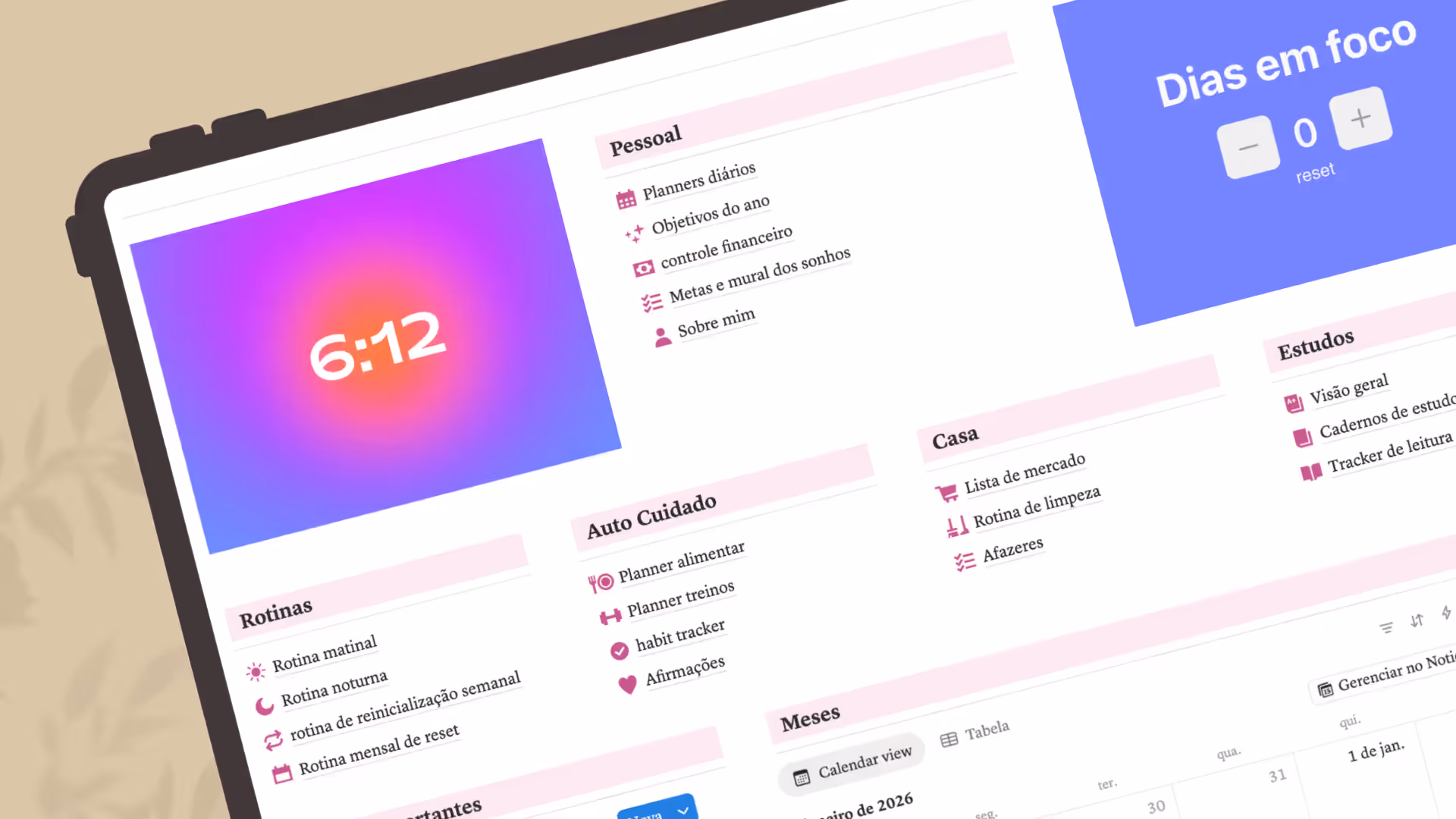 Planner Glow Mode 2.0 - Notion
